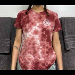 Maroon Tie dye obey graphic Tee size S